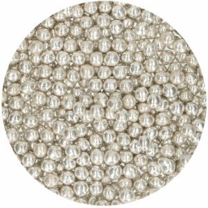 FunCakes Myke perler - Metallic Sølv 55g