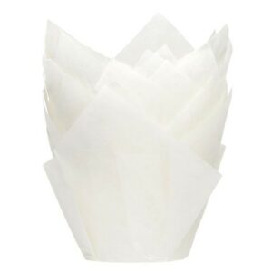 Hvit muffinsform tulipan fra House of Marie pk/36